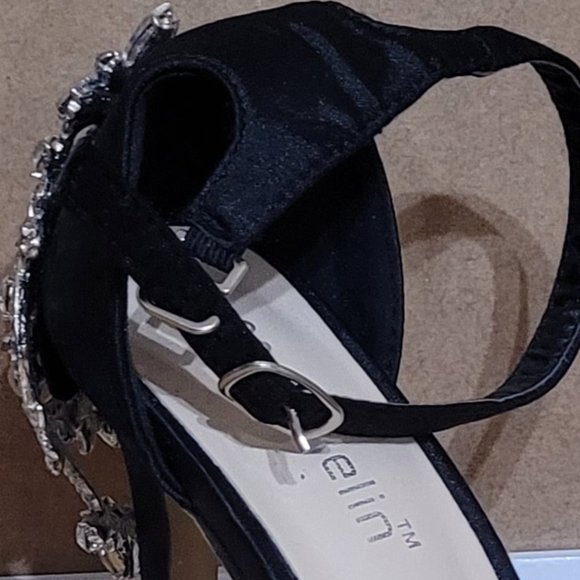 Ankle Strap Open Toe High Heel Sandals, Rhinestones | Wedding Party & Evening - Picture 4 of 9